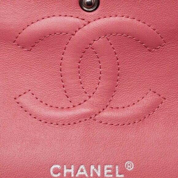 Chanel Pink Quilted Lambskin Leather Classic Medium Double Flap Bag - Picture 7 of 9